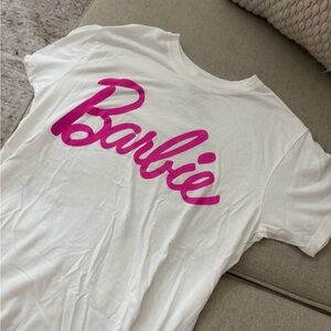Barbie White Tee with pink Logo